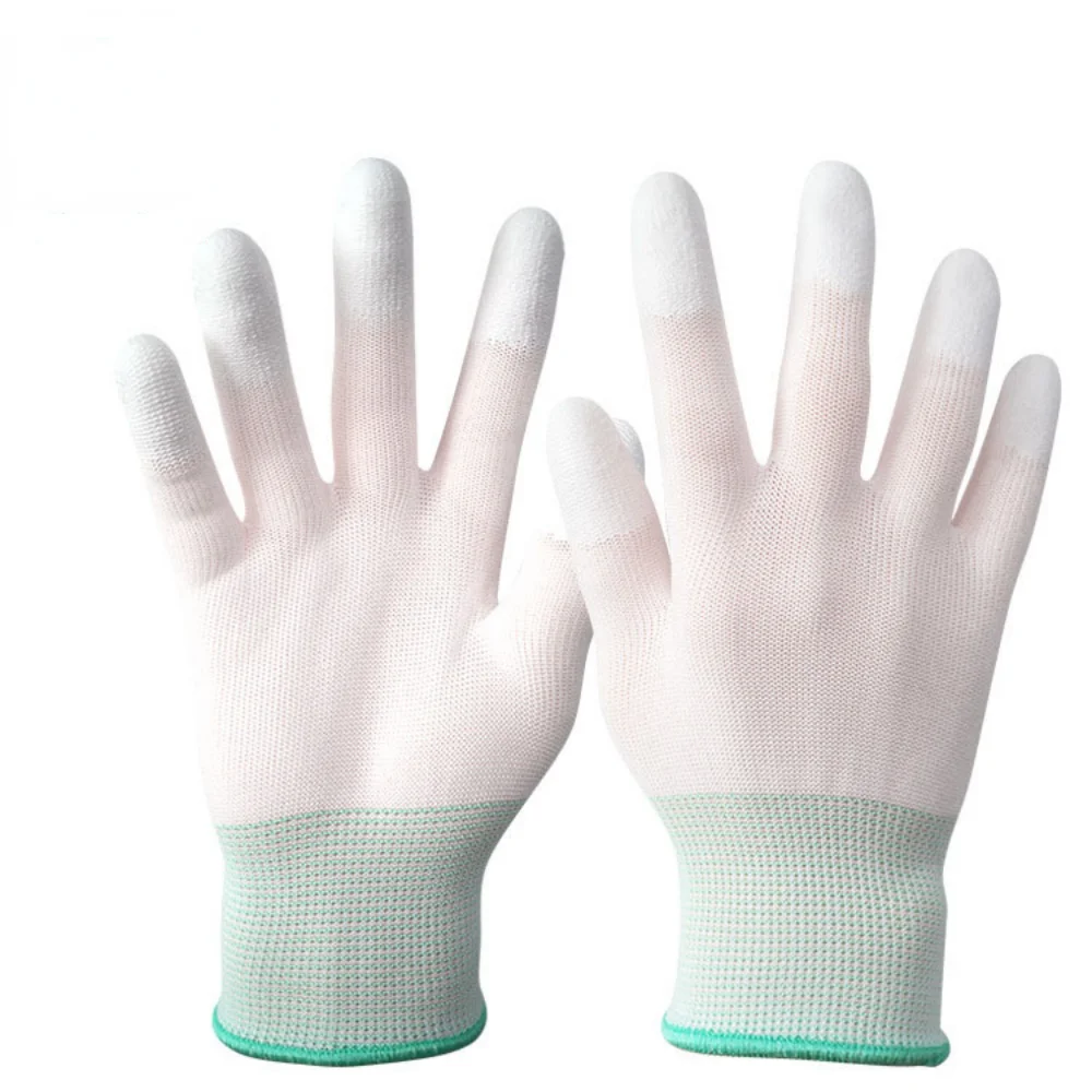 1 Pair Antistatic Gloves Anti Static ESD Electronic Working Gloves Pu Finger Coated Finger PC Antiskid For Finger Protection