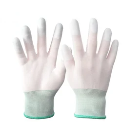 1 paar Antistatik-handschuhe Anti Statische ESD Elektronische Arbeits Handschuhe Pu Finger Beschichtet Finger PC Gleitschutz Für Finger Schutz