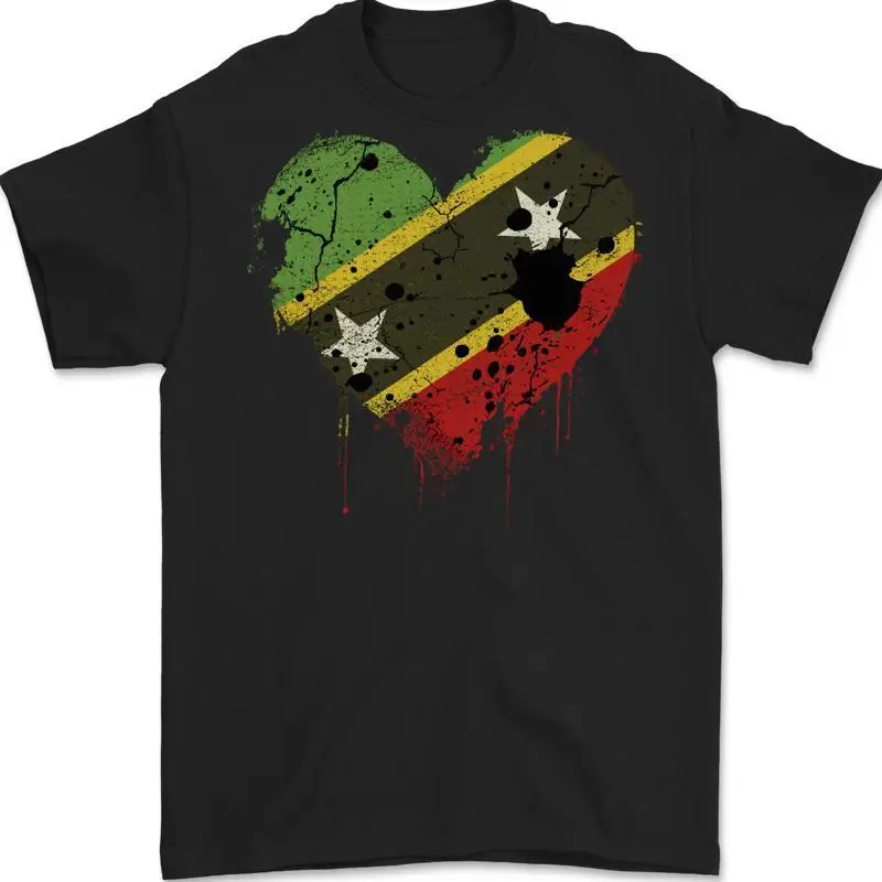 Love Saint Kitts und Nevis Flagge Tag Fußball Herren 100% Baumwoll T shirt