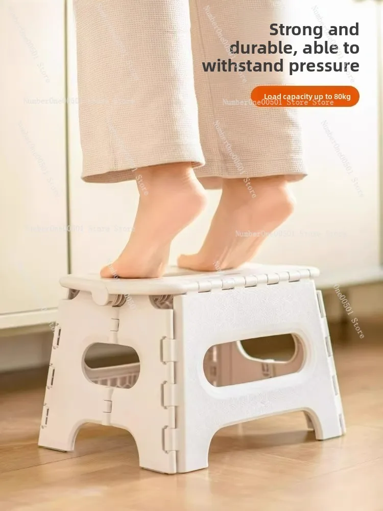 Plastic Folding Stool Portable  Free Chair  Kitchen Bathroom Living Room Durable Lightweight Stool with Non Slip Feet