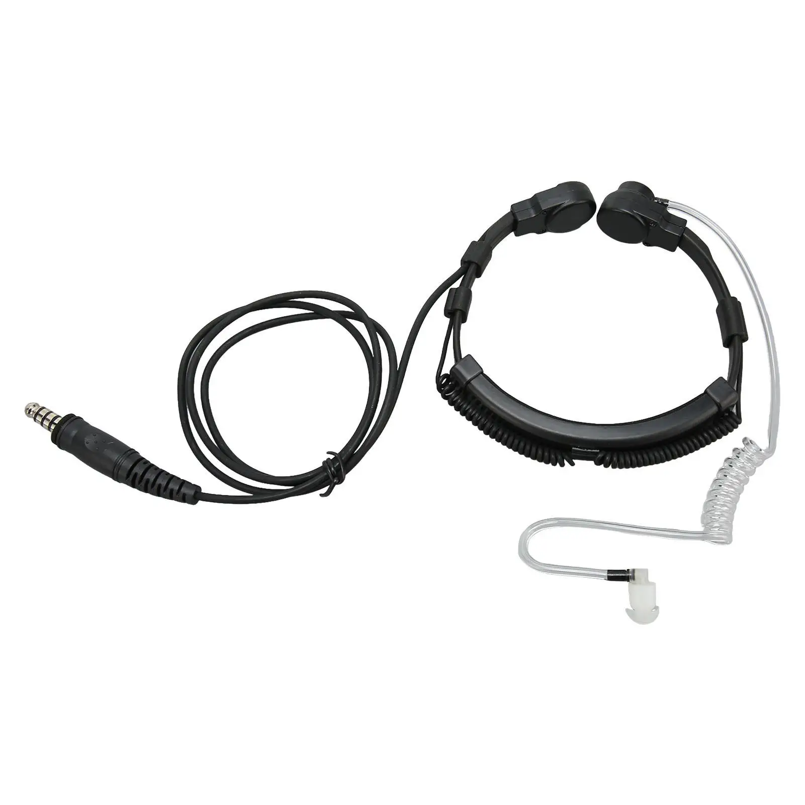 U94 PTT Throat Microphone Headset for motorola XTN600 SV22C SU220 XV2600 XU2600 - Coiled Walkie Talkie Earpiece