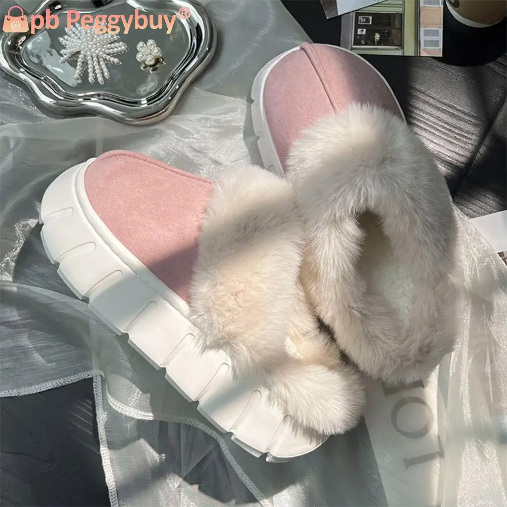 Platform Slippers for Women Plush Fleece Lined House Shoes Memory Foam Cozy Slippers Slip on for Indoor and Outdoor