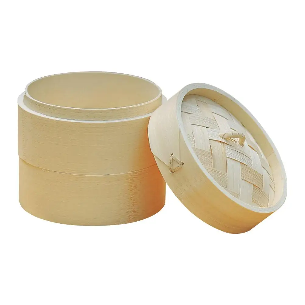 

Bamboo Steamer 3 Tier Food Grade Healthy Material Multi Use Compact Design Easy Clean Cover Buns Rice Eggs Sweet Potatoes Fish