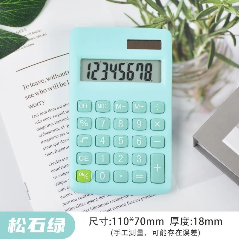 Cute High Beauty Mini Solid Color Calculator Portable Calculation Teaching Simple Office Financial Equipment Office Electronics
