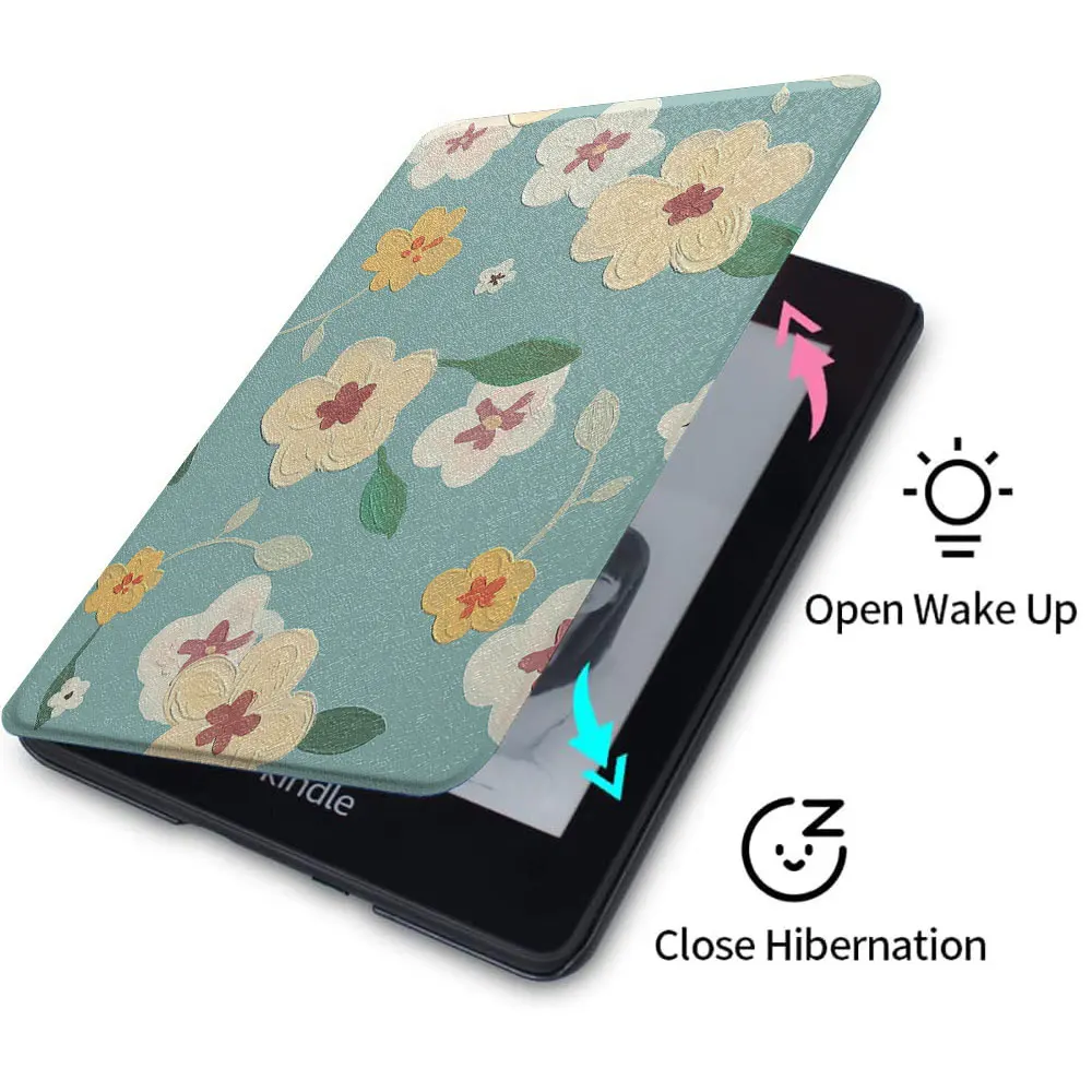 kindle case beautiful flower patterns paperwhite3th Silicone soft shell  funda 2021 11th  8th generation