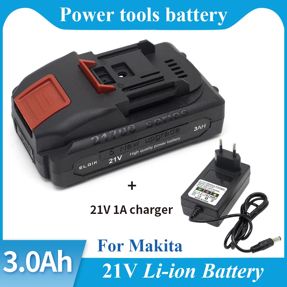 

21V3A9A Rechargeable lithium-ion battery Large capacity cordless power tool battery, Makita 21V tool replacement battery