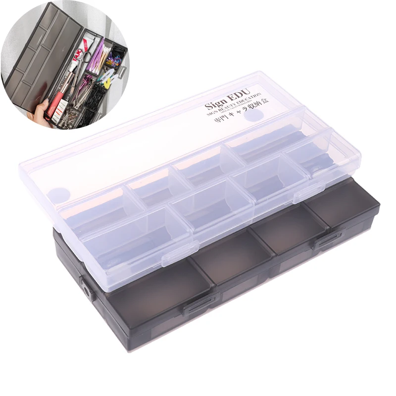 

Multi-compartment Plastic Updo Hair Leather Bands Hairpin Styling Tools Storage Box Portable Makeup Artist Beauty Tool Organizer