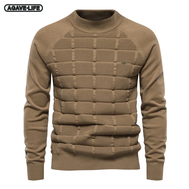 

High-quality Men Knitwears O-Neck Warm Male Sweaters Geometric Figure Knitted Pullover Sweater Autumn Winter Casual Men Clothing