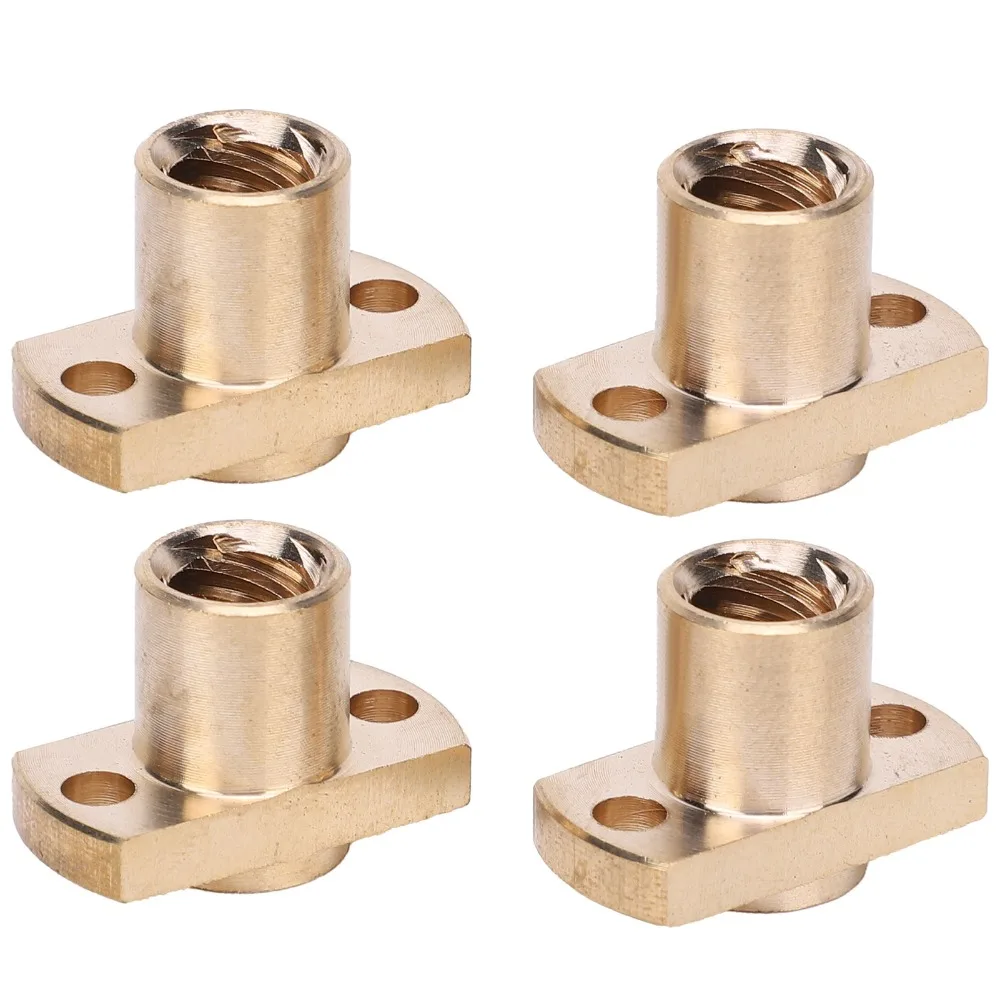4pcs Pack H Flange Trapezoidal Nuts Brass Tone Upgrade Lead Screw Nut Hardware Fastener Z Axis