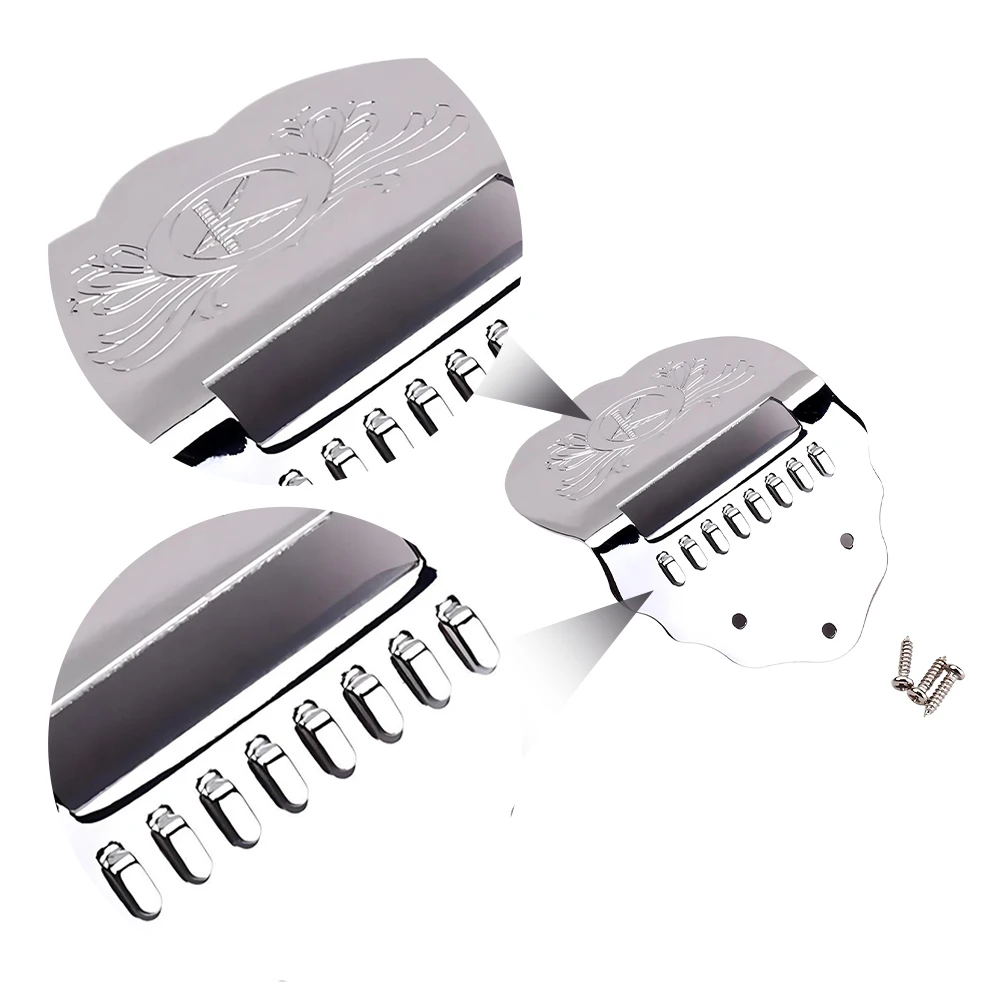 Tábua de Cordas para Mandolim de 8 Cordas com Parafuso, Peças de Cauda para Mandolim, Conjunto de Cauda para Mandolim com Design em K, Acessórios para Mandolim