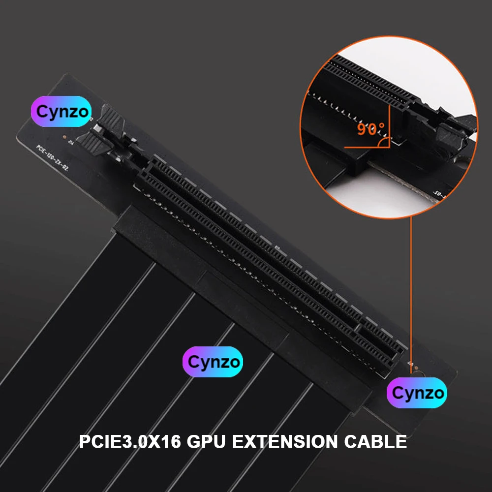 Vga PCI-E3.0 X16 Riser Videokaart Verlengkabel 90 Graden Ondersteuning Open Pc Case Verticale Express Overdracht Adapter Extender