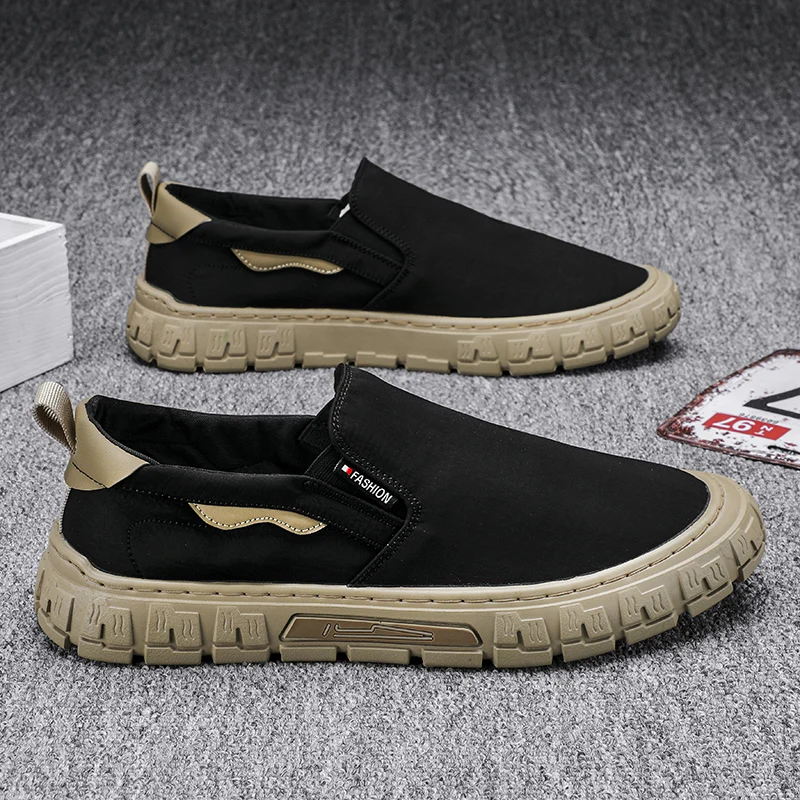 

Men Casual Shoes Breathable Ice Silk Canvas Shoes Loafers Sneakers Outdoor Comfort Slip on Flat Vulacnized Shoes Zapatillas