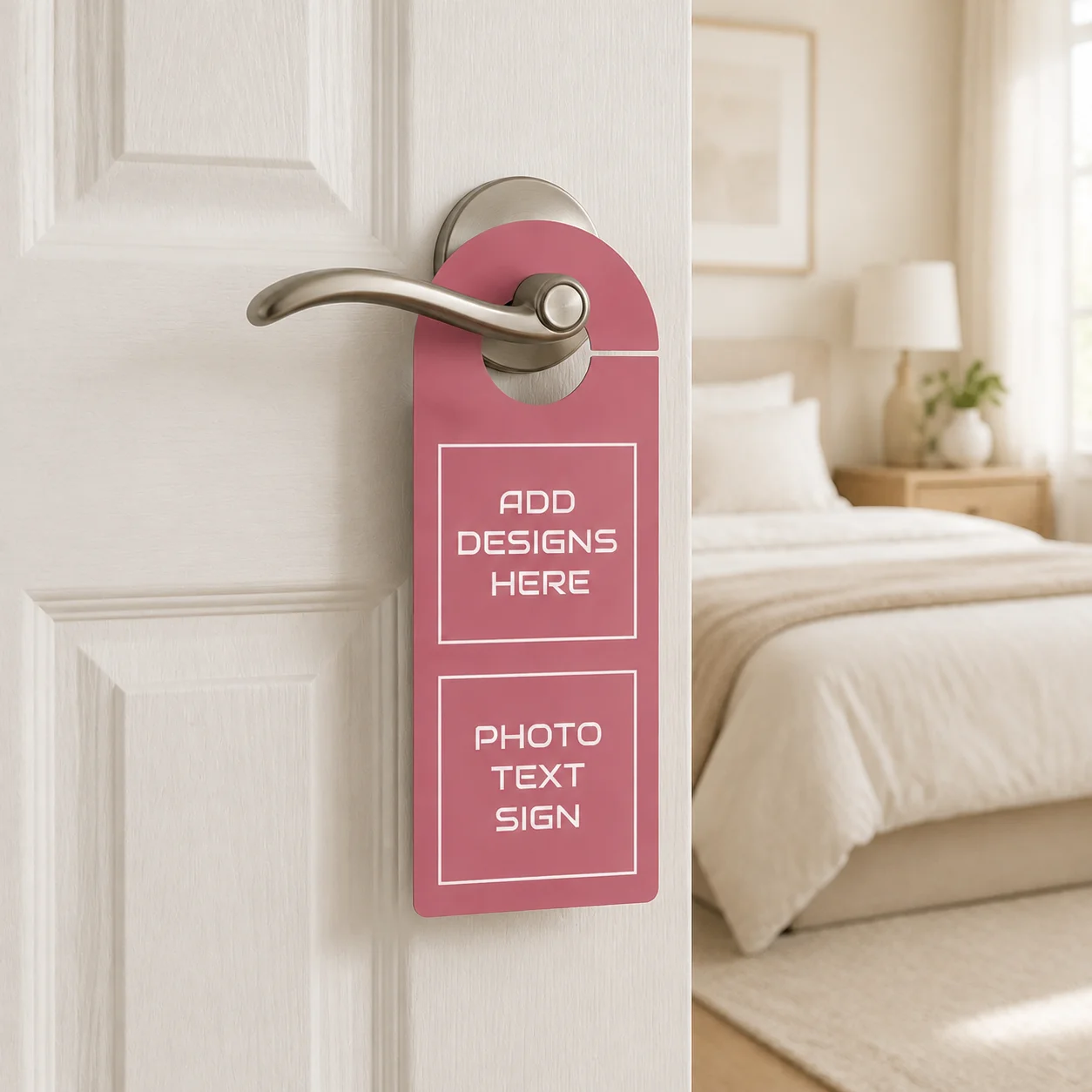 Custom Door Hanger Personalized Double Sided Door Sign with Text Photo Logo for Home Hotel Real Estate Business Advertising - view 4