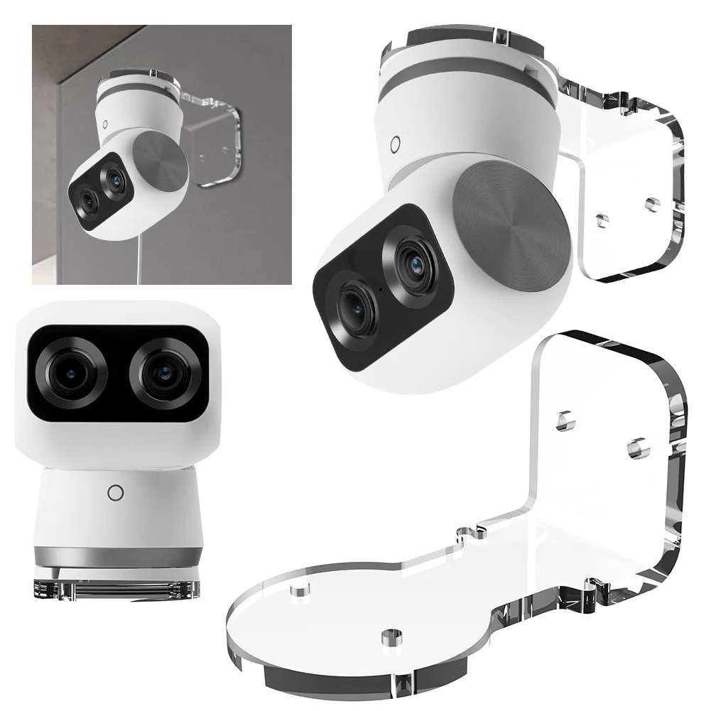 Wall Mount Acrylic Bracket Save Space Adhesive Wall Mount Stable Small Wall Shelf Compatible with Eufy Security Indoor Cam S350