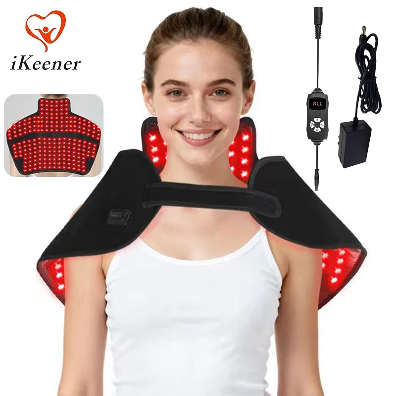 

Light Therapy Shawl 288 LEDs 850nm 660nm Red Infrared 5 Levels Adjustable Warm Pad for Shoulder Neck Body Muscle Pain Relief