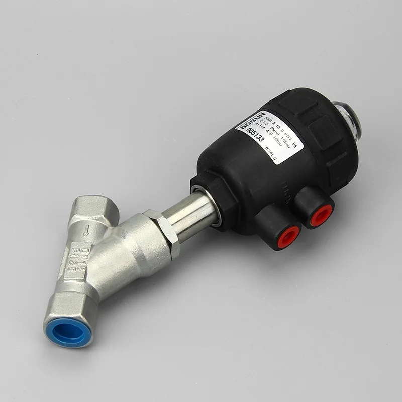 High-Temperature Steam Control Angle Valve 304 Stainless Steel DN25 PN16 for Gas Media Pneumatic Sizes 20 and 40