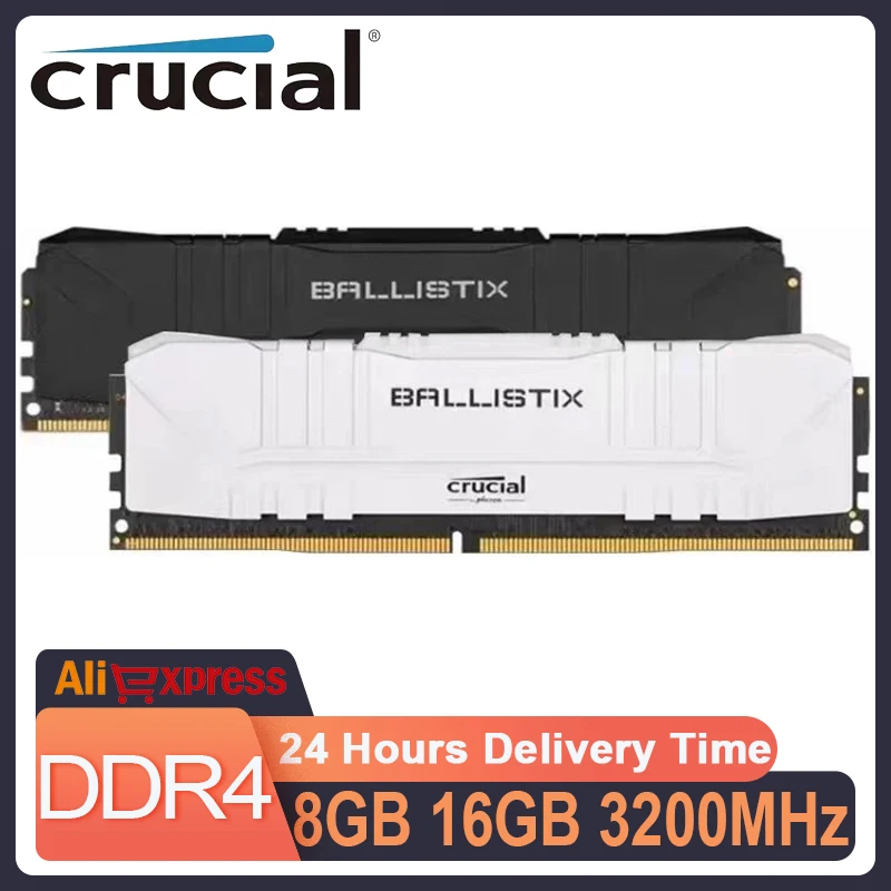 Crucial Ram DDR4 8GB 16GB 3200MHz Ballistix Platinum Desktop Game XMP 2.0 Overclocking Support DDR4 3200MHz For Desktop Memory