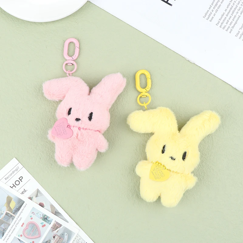 Porte-clés pendentif lapin en peluche de dessin animé, breloques de sac à dos, décoration de voiture, accessoires de sac, mignon, beurre