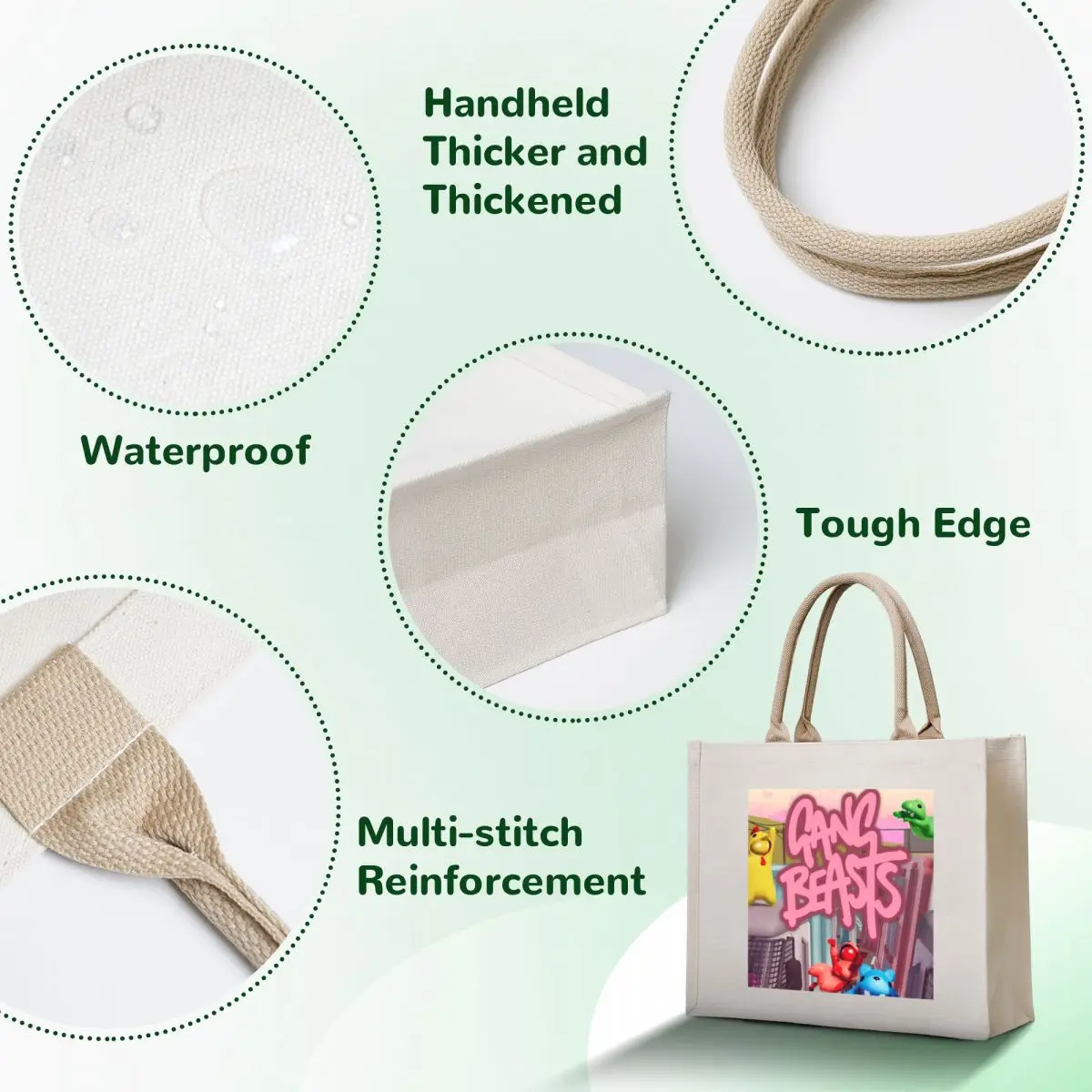 Gang Beasts Tote Bag custom canvas bag cute pouch bag Canvas stote