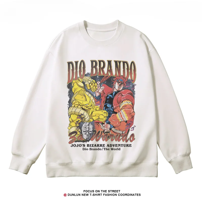 2024 New JOJO's Fantastic Adventure Anime Children's Hoodie Kira Yoshida Seitaro Printed Pure Cotton Sweatshirt School Style