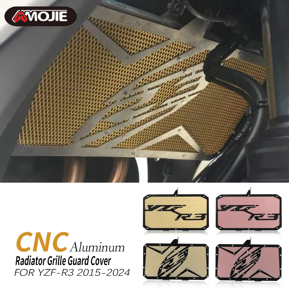 

Motorcycle Accessories YZF R3 Radiator Guard Protector Grille Cover For Yamaha YZF-R3 YZFR3 2015 - 2024 2023 2022 2021 2020 2019