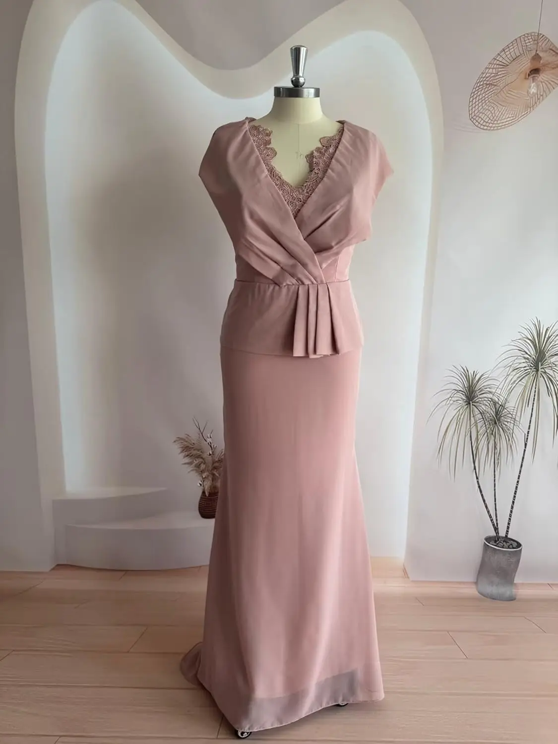 فساتين أم العروس برقبة على شكل حرف V أنيقة لحفلات السهرة الرسمية للنساء فستان ضيوف الزفاف