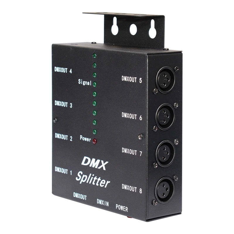LICE-DMX512 Spillter 8 พอร์ตช่องแยก 3Pin Optical Istribution Amplifier สําหรับ DJ Disco DMX Stage Lighting