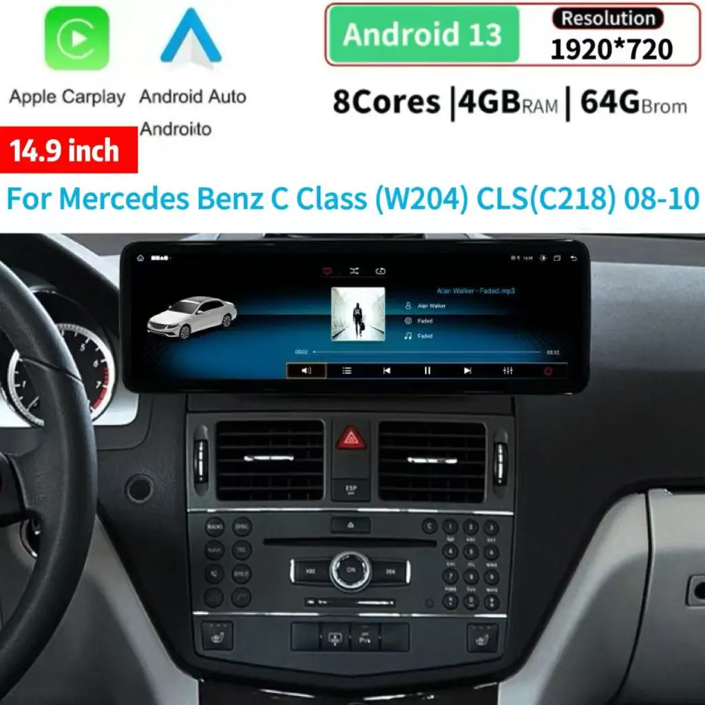 

14.9"Car Radio for Mercedes Benz C Class (W204) CLS(C218) 08-10 Stereo Upgrage