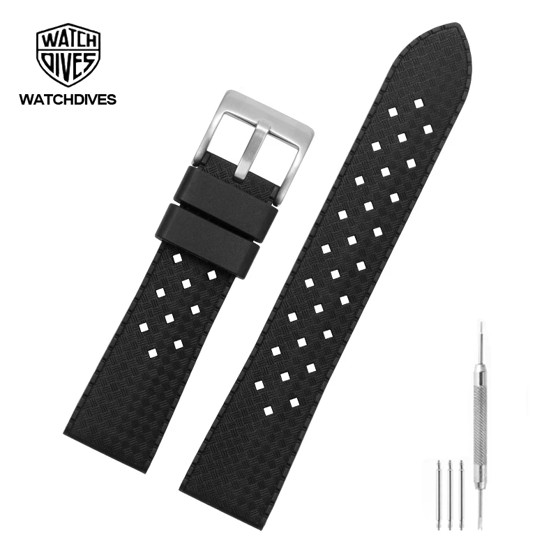 Watch Rubber Strap 20mm Premium Soft Comfortable Skin Friendly with Pin Buckle  Universal Watch Band Men\'s Replacement Watchband