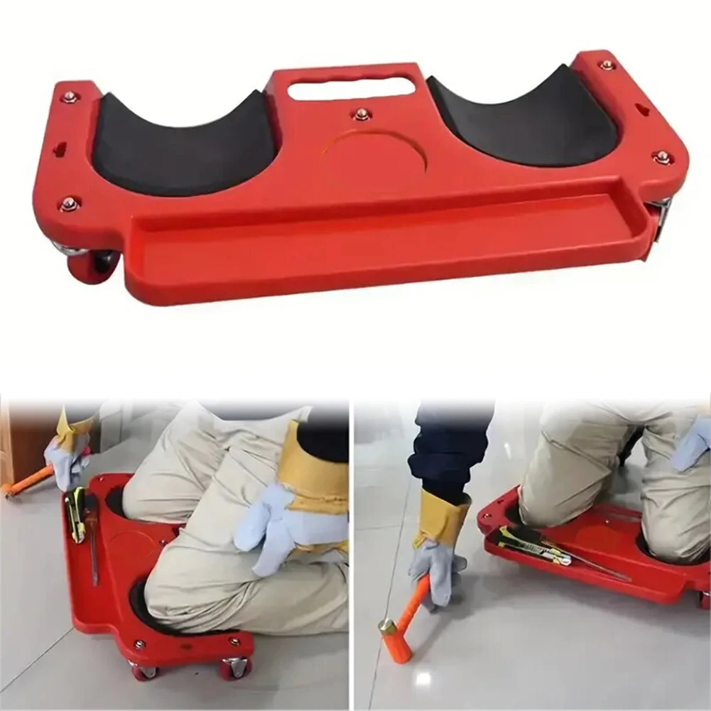 Rolling Knee Cart with 5 Swivel Castors Rolling Knee Dolly ABS High Impact Frame Roll-Up Knee Pads for Auto Repair Protect Knees