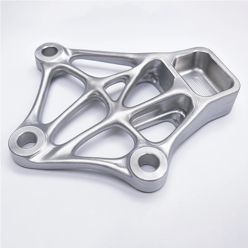 Custom Milled 6061 Aluminum Lightweight Structural Connector Bio-inspired Hollow Mount Bracket Custom Metal Cnc Milling