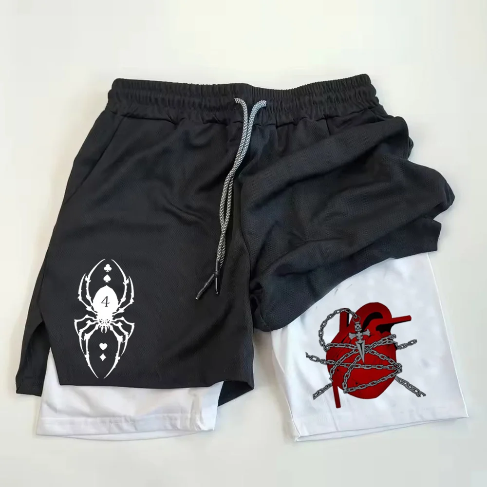 Hunter x Hunter shorts gym  running  Fitness 2 in 1 Sports Athletic Casual  Jogging man