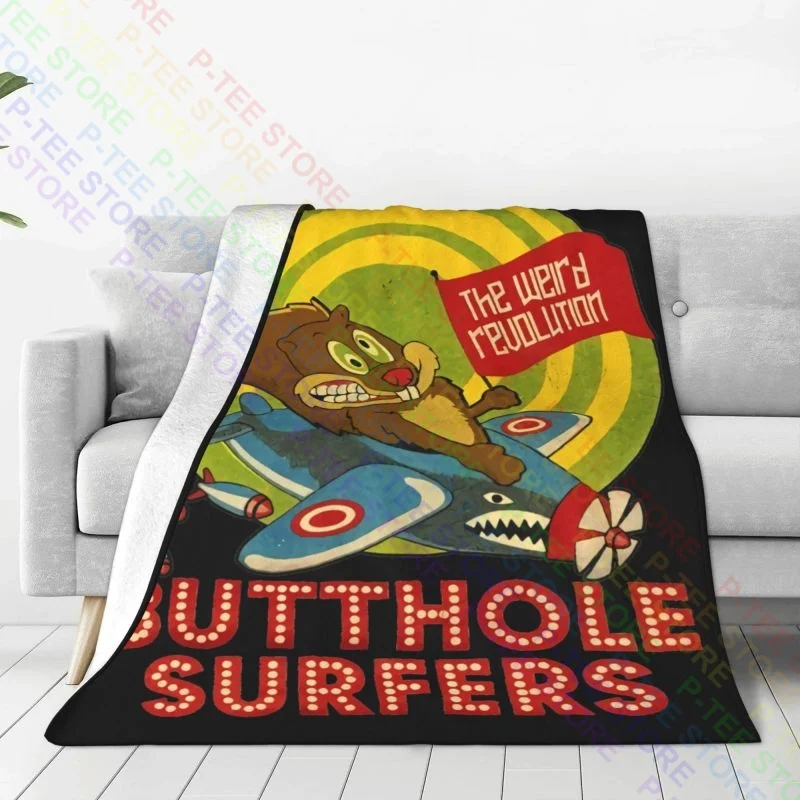 2001 Butthole Surfers Weird Revolution Promo Tour Blanket High Textile Coral Fleece Bedding Throws Camping Blanket