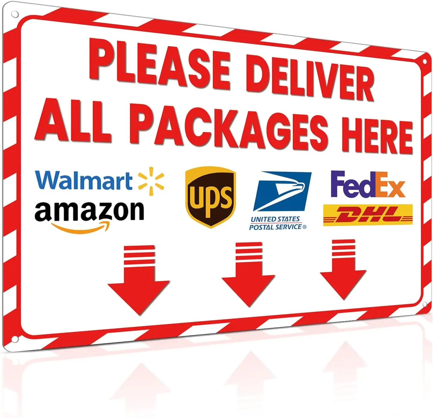 Delivery Sign for Packages Please Deliver All Packages Here Arrows - Delivery Instructions for Outdoor Use,
