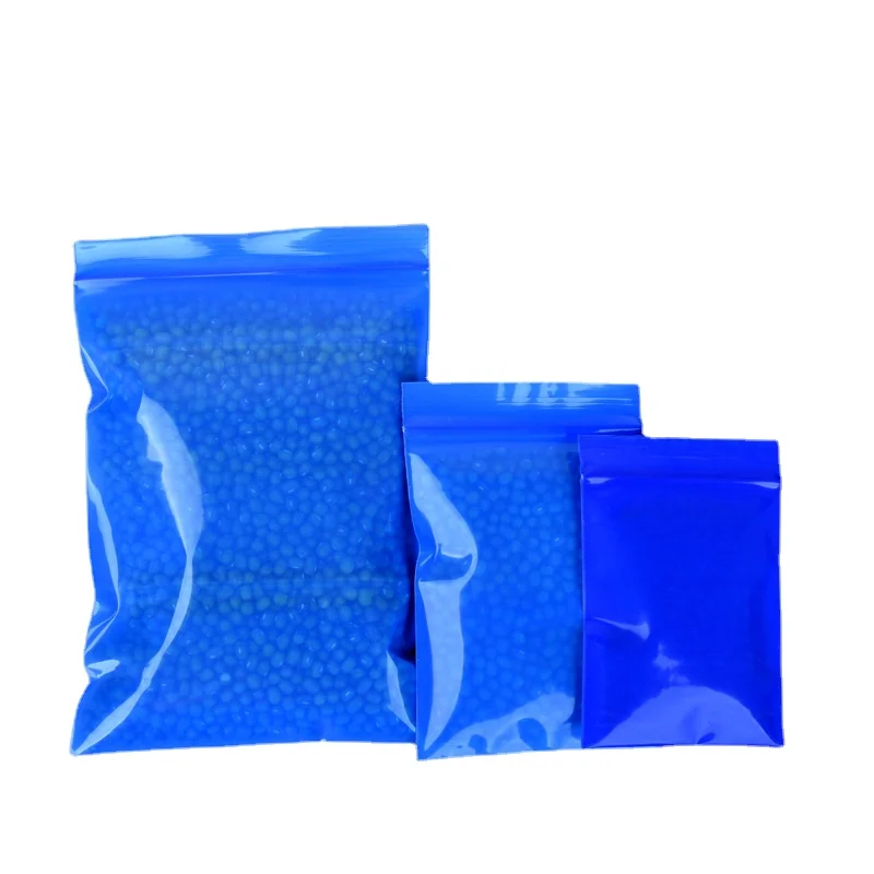 100PCS PE Blue Ziplock Bag Thickened 20 Wires Pull Bone Bag Color Bag Sealed Bag Clip Chain Bag Plastic Packaging Bag