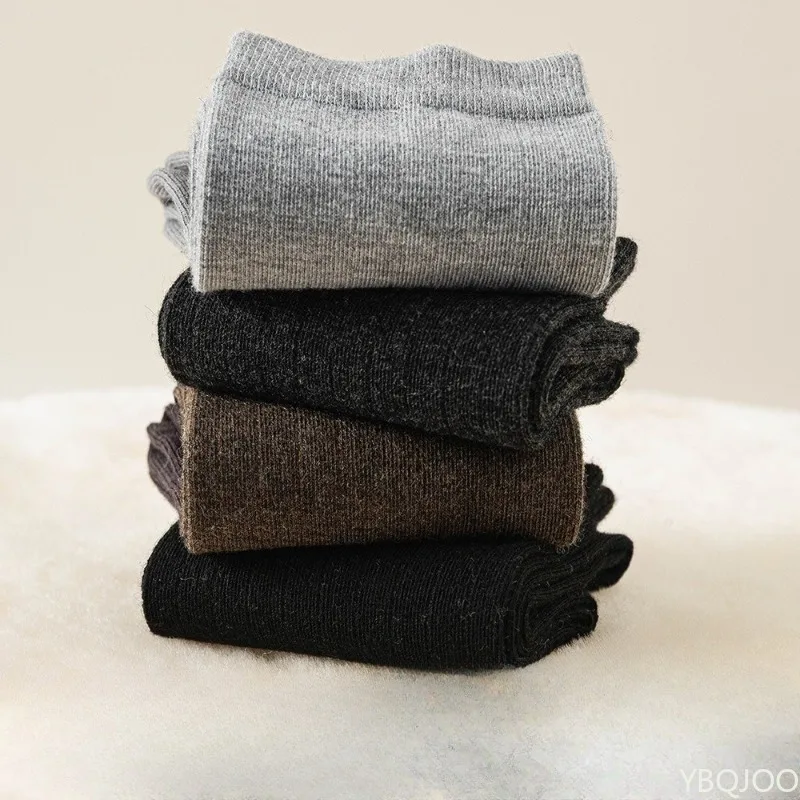 4 Paar Herren-Wollsocken für Herbst und Winter, Wolle, Wärme, Zwischensohle, Socken mit antibakteriellen, desodorierenden Eigenschaften, lässige Socken