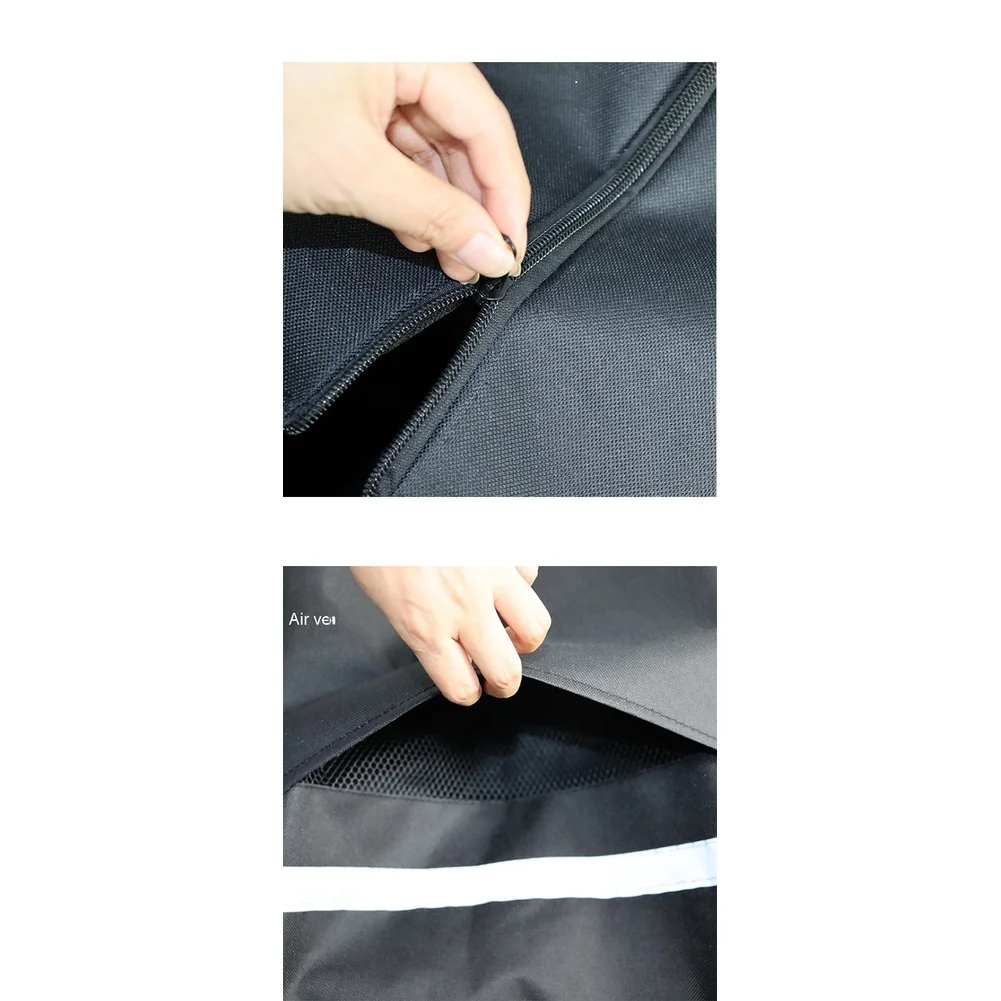 Black Vertical BBQ Cover for Smokehouse 26x26x47 Inches 600D Ripstop Oxford Fabric Dust Rain Sun Resistant Protection