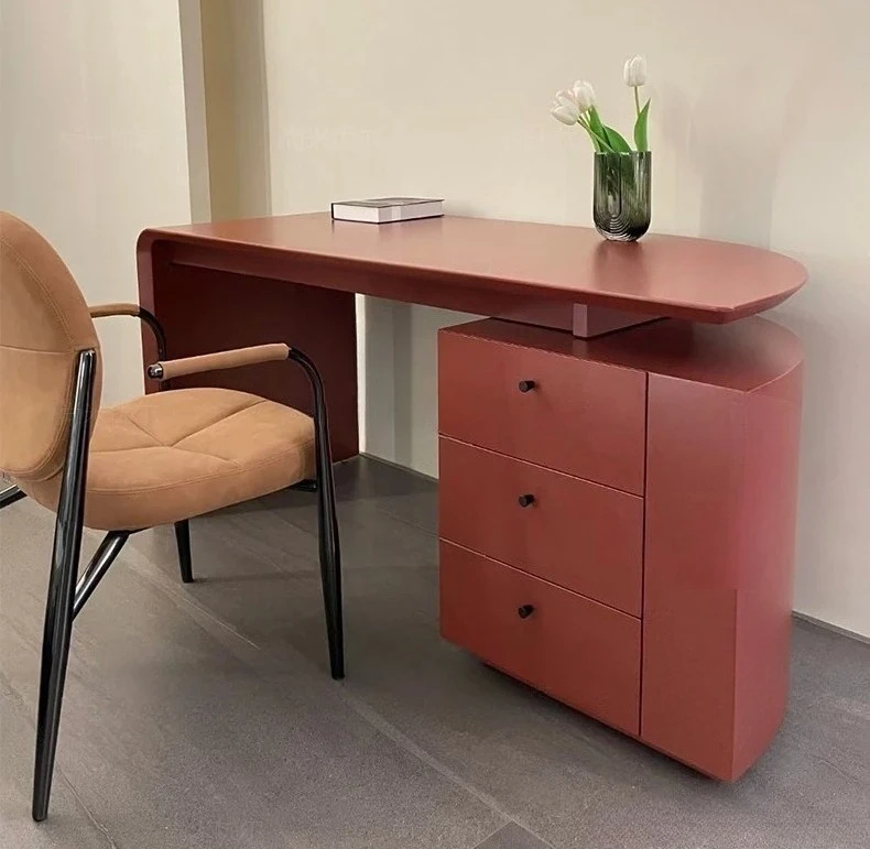 minimalist desk household bright red piano paint boss desk