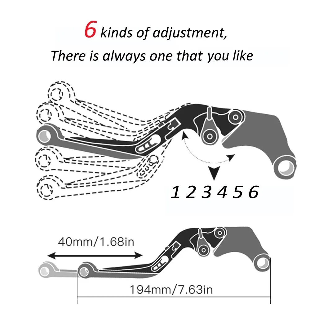 

Adjustable Brake Clutch Levers FOR KAWASAKI EX250M EX250M 2013-2021 2020 2019 2018 2017 CNC Foldable Extendable Handlebar Handle