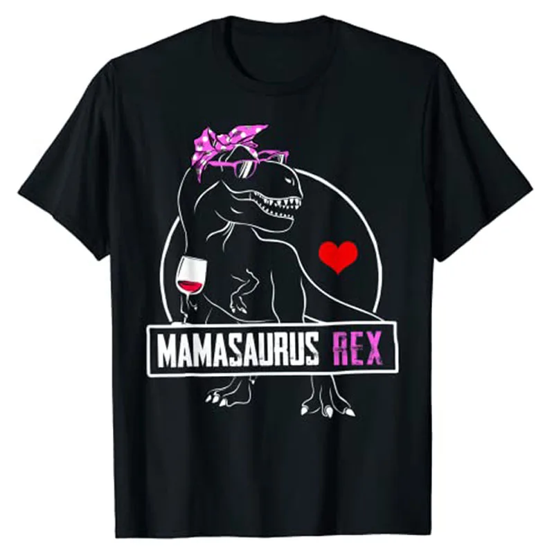 Mamasaurus T-Shirt Funny Mama Dinosaur Women Mom Mother's Day Gift Tyrannosaurus Rex Lover Aesthetic Clothes Graphic Tee Tops