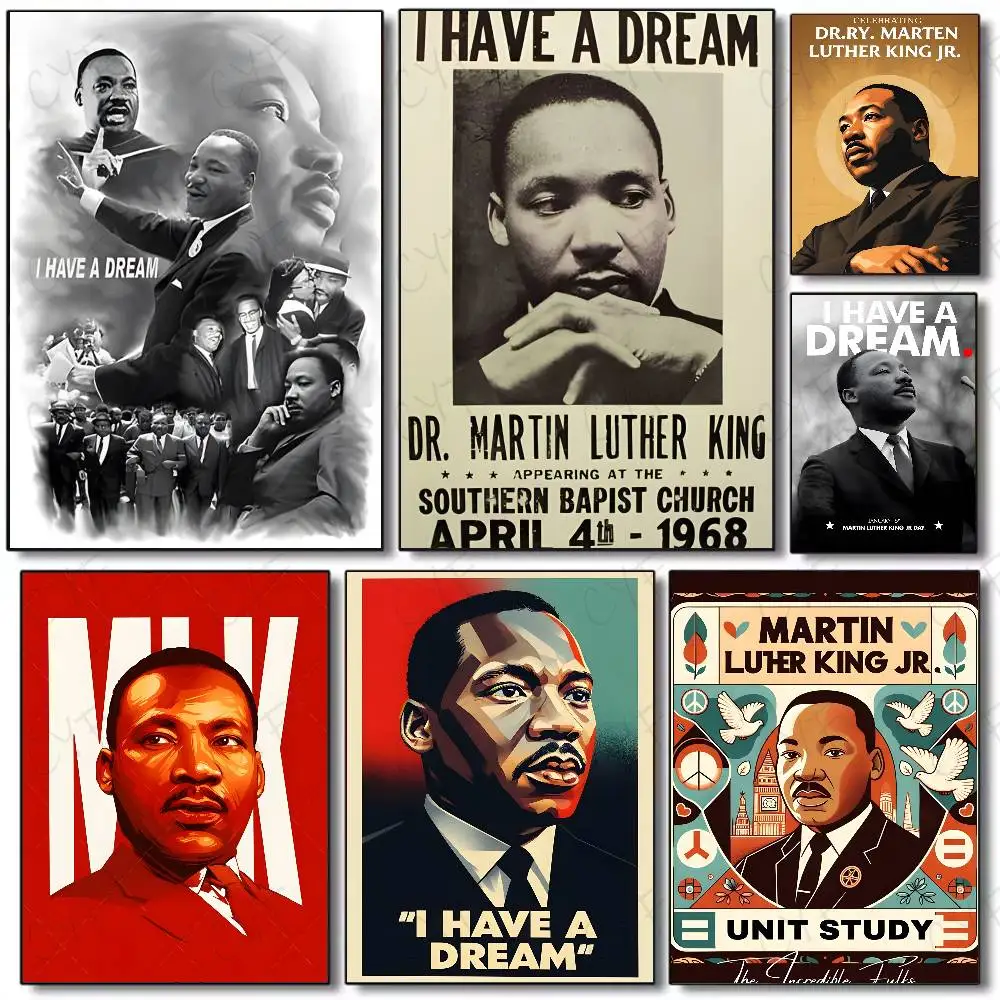 ملصق Dream M-Martin Luther King-MT Legend Person ملصق فني مع مطبوعات هدية تزيين غرفة النوم وغرفة المعيشة #1