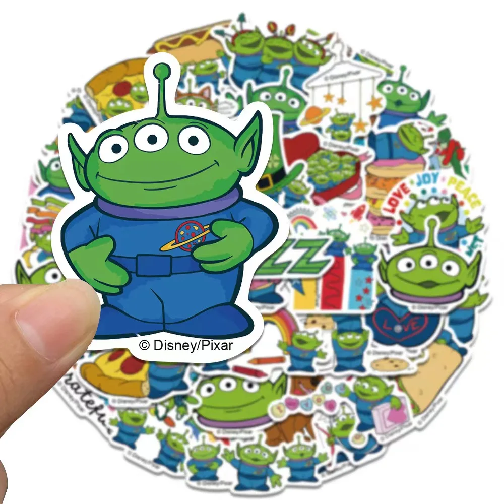 

50pcs Disney Sticker, Waterproof Toy Story Alien Sticker Pack for Laptop, Guitar, Luggage, Skateboard, Phone, Cartoon Decal Gift