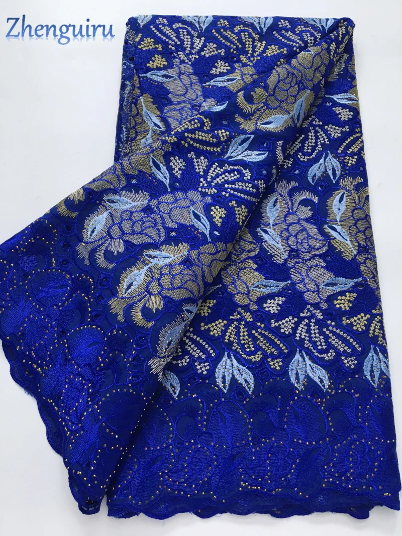 Latest Nigerian Cotton Lace Fabric 2025 High Quality Embroidered Swiss Luxury Lace Fabric African Evening Dress for Women A4280