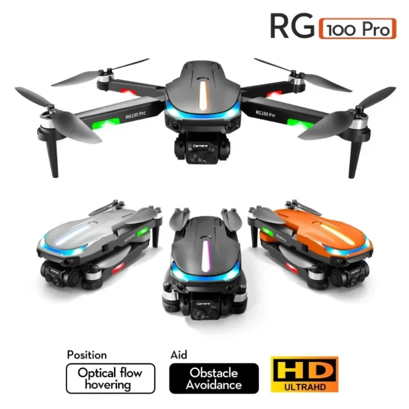 

2025 New RG100 Pro Drone WIFI FPV MINI 4K HD Professional Dual Camera With Three-sided Obstacle Avoidance ESC Quadcopter