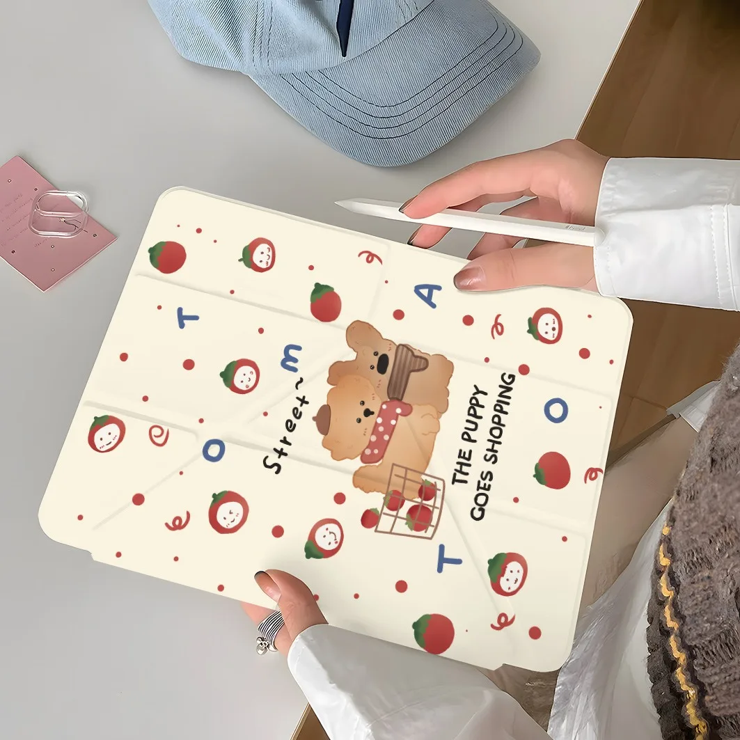 Shopping Puppy PenSlot Tablet Case For Mini7 6 iPad Pro2024 2022 2021 2020 2019 2018 2017 11 10 9 8 7 6 5 Air7 6 5 4 3 2 1 Cover