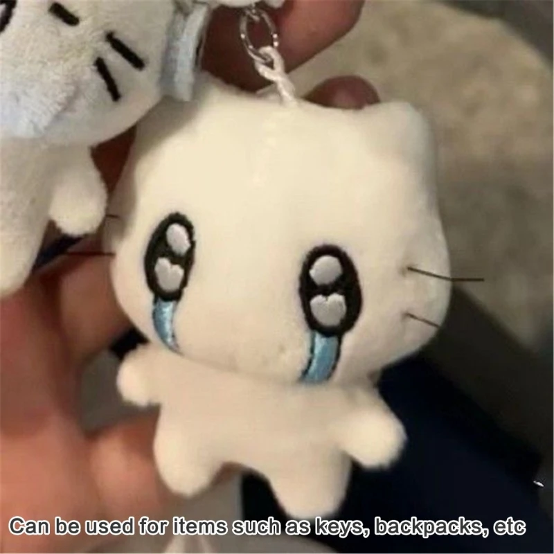 652F Set of 2 Cartoon Keychain Pendant Cats Shape Plush Bag Pendant Car Decorative Pendant Plush Texture for Various Occasion