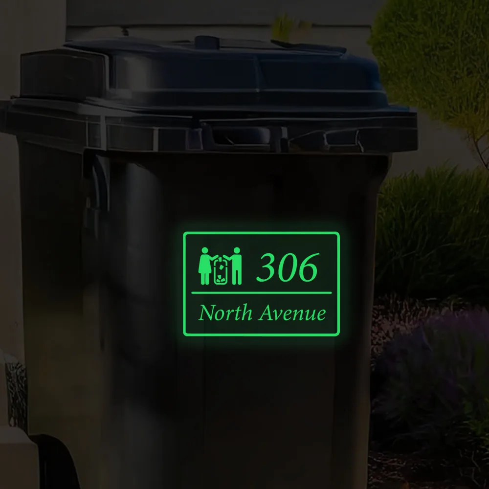 1 PC Cool Luminous Street Avenue Sticker Custom Number and Street Text Home Decor Wall Stickers for Bin Mailbox Rubbish Box