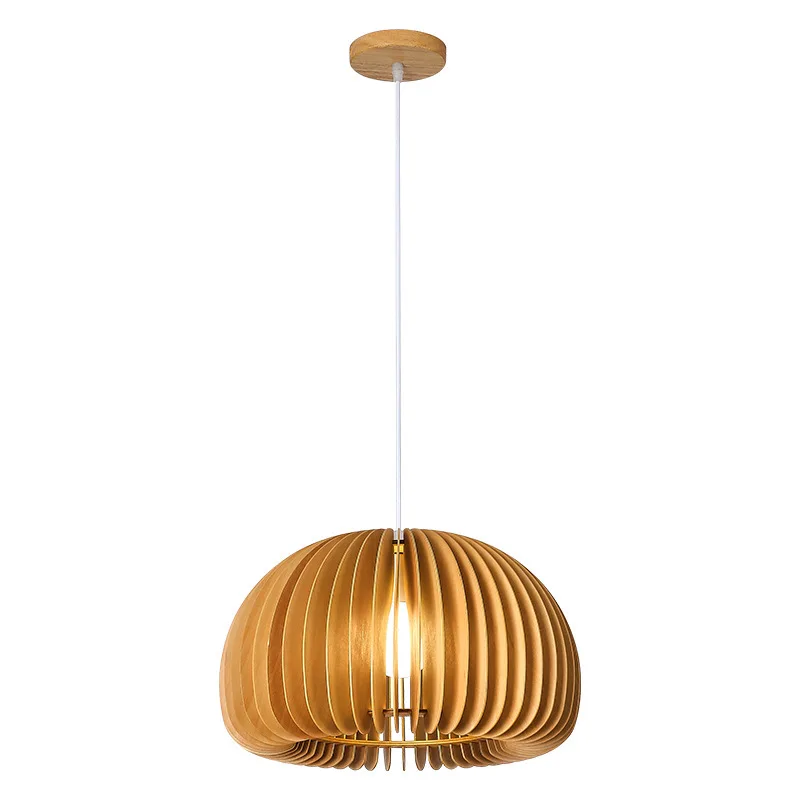 Pumpkin Lantern Restaurant Chandelier Japanese Retro Bedroom Wood Lantern Art Creative Homestay Pumpkin Lantern