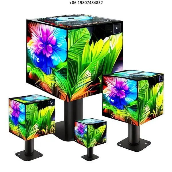 Hot Sale 4/5-Sided Hanging LED Cube Display, Innovative Design for Shop Restaurant Commercial Advertising Wholesale