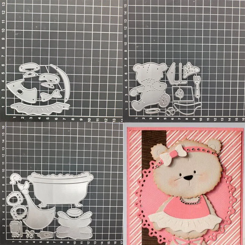 

Baby bear Metal Cutting Dies Stencil Scrapbook Album Stamp Paper Card Embossing Decor Craft Knife Mould